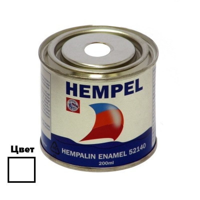 Фарба HEMPALIN ENAMEL біла 200 мл атмосферостійка алкідна емалева для зовнішніх та внутрішніх робіт