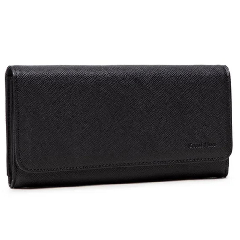 Гаманець жіночий Semi Line Black (3052) штучна шкіра 3 відділення для купюр 5 слотів для карток 19х10х3 см