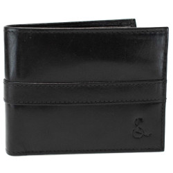Портмоне чоловіче шкіряне Semi Line RFID Black P8265-0 з 4 слотами для карток 2 відділеннями для купюр Портмоне чоловіче шкіряне Semi Line RFID Black P8265-0 з 4 слотами для карток 2 відділеннями для купюр