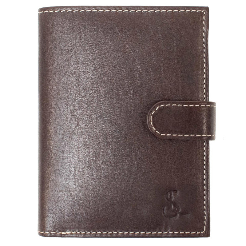 Портмоне чоловіче Semi Line RFID Brown (P8266-1) натуральна шкіра 7 слотів для карток компактний формат