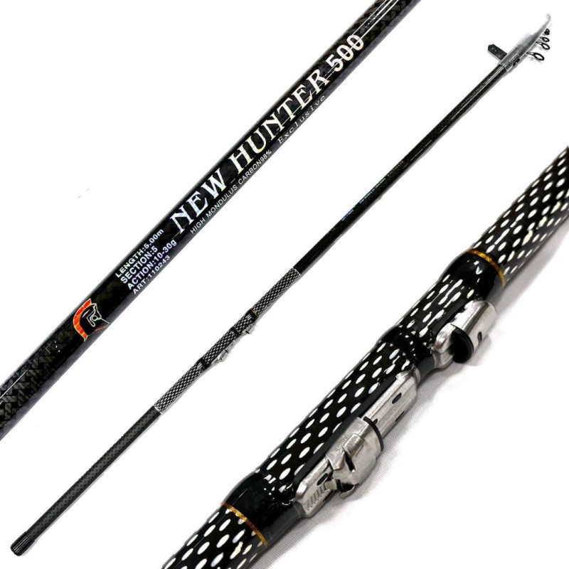 Болонське вудилище NEW HUNTER CARBON 4м з кільцями SIC легке 150г середній стрій чутливість та гнучкість