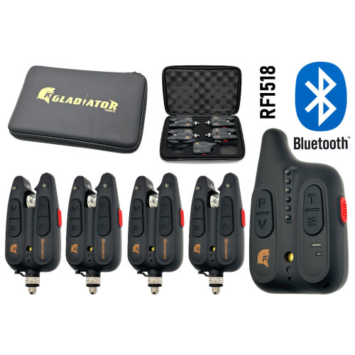 Сигналізатор клювання Gladiator BL1518 4+1 Black з Bluetooth пейджером LED-підсвічуванням до 150 м
