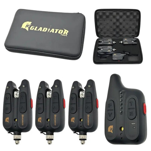 Набір сигналізаторів Gladiator RF1118 3+1 Black з пейджером до 150 м яскраве LED-підсвічування компактний дизайн