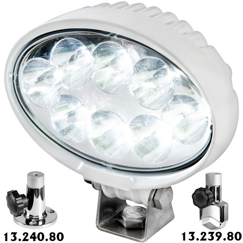 Прожектор LED HD Osculati 8x3 Вт кольорова температура 6000 К IP67 кріплення на навігаційній дузі білий корпус