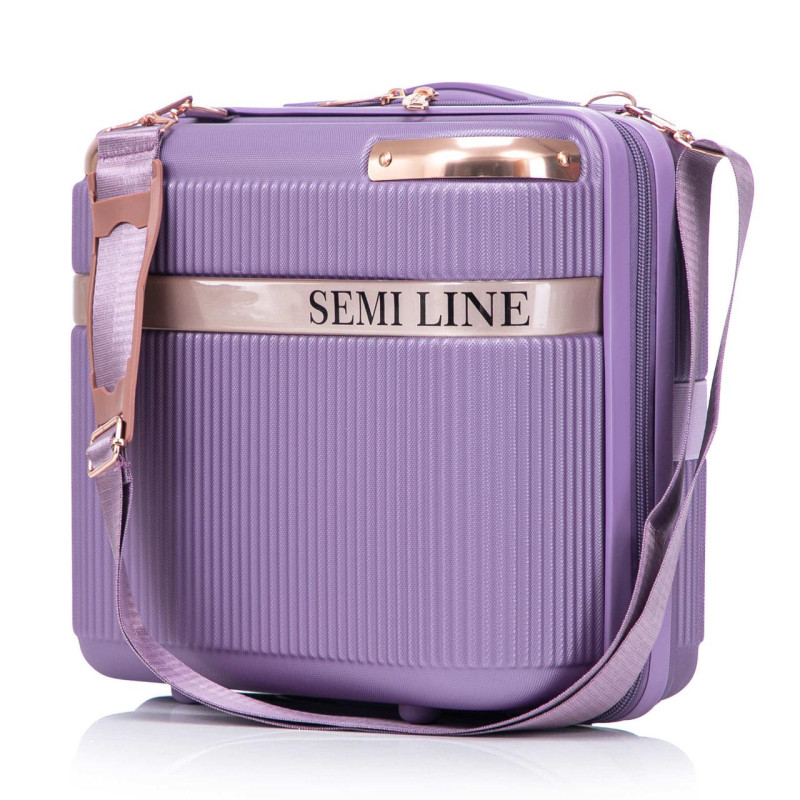 Бьюті-кейс Semi Line T5916-1 фіолетовий 16L 0.92 кг для ділових поїздок з ABS-пластика з верхньою ручкою