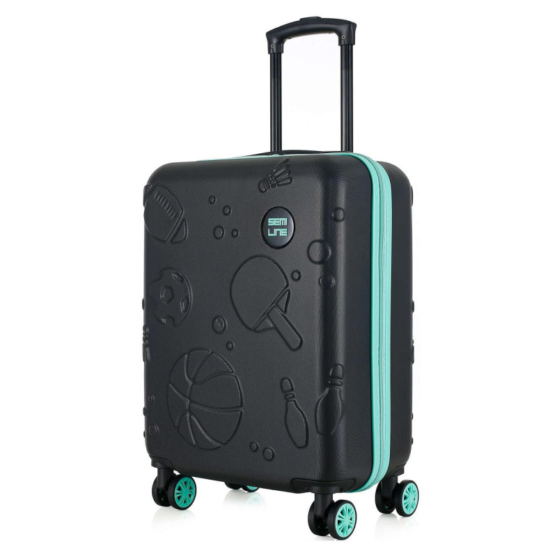 Валіза дитяча Semi Line T5889-2 Black/Blue об'єм 34л вага 2.5кг 4 колеса