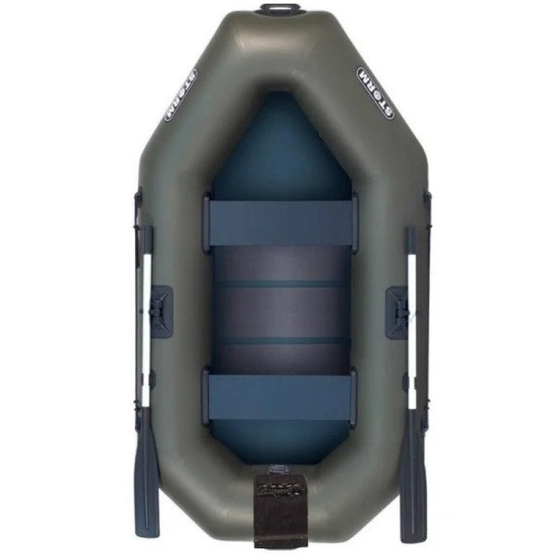 Надувна лодка Aqua-Storm st240с dt ПВХ гребна з транцем 2.4 м 200 кг вантажопідйомності для 2-х осіб