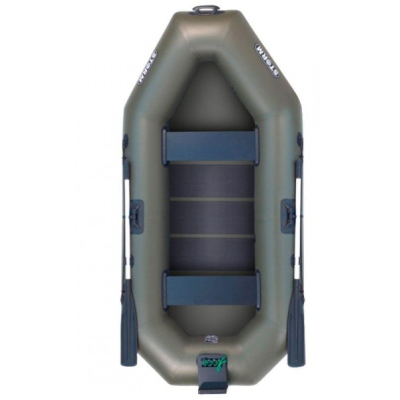 Надувна лодка Aqua-Storm ST 260DT ПВХ гребна з транцем 210 кг вантажопідйомність 260 см довжина 130 см ширина