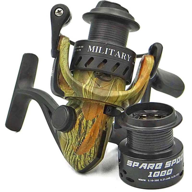 Котушка Gladiator MILITARY 3000 безінерційна 5 підшипників легкий карбопластовий корпус 2 шпулі