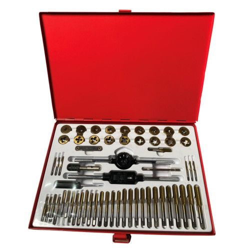 Метчики і плашки Holzmann GBM 58TIN 58 шт. TIN покриття метрична різьба для обробки металевих виробів