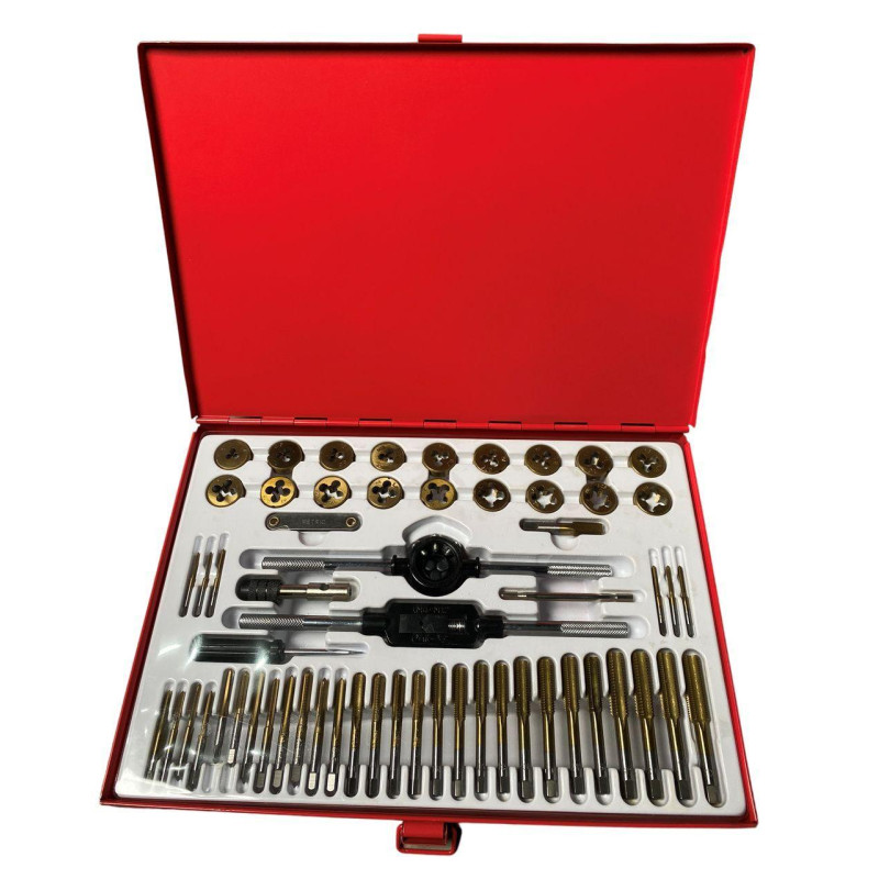 Метчики і плашки Holzmann GBM 58TIN 58 шт. TIN покриття метрична різьба для обробки металевих виробів