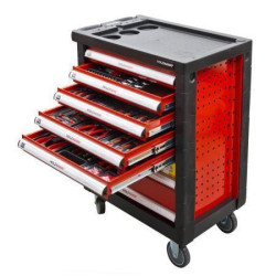 Тележка для майстерні Holzmann WW790W 378 інструментів металевий корпус 7 ящиків на кулькових підшипниках Тележка для майстерні Holzmann WW790W 378 інструментів металевий корпус 7 ящиків на кулькових підшипниках