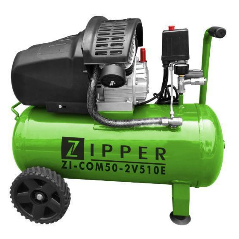 Компресор Zipper ZI-COM50-2V510E двоциліндровий 2.2 кВт продуктивність 412 л/хв максимальний тиск 10 Бар