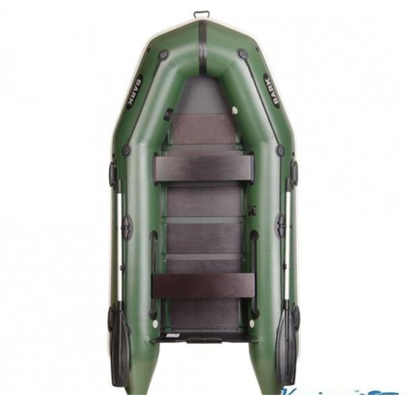 Надувна моторна ПВХ лодка BARK BT-310 тримісна жорсткий настил вантажопідйомність 390 кг довжина 310 см зелений