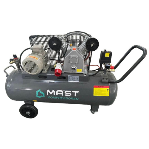 Поршневий компресор Маст VA65/100L 400V продуктивність 340 л/хв максимальний тиск 10 бар об'єм ресивера 100 л