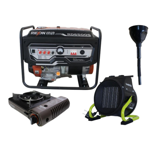 Бензиновий генератор EF Power RD6500S 5.5 кВт + газова плита Orcamp CK-505 + обігрівач Gardyer HE2000 2 кВт