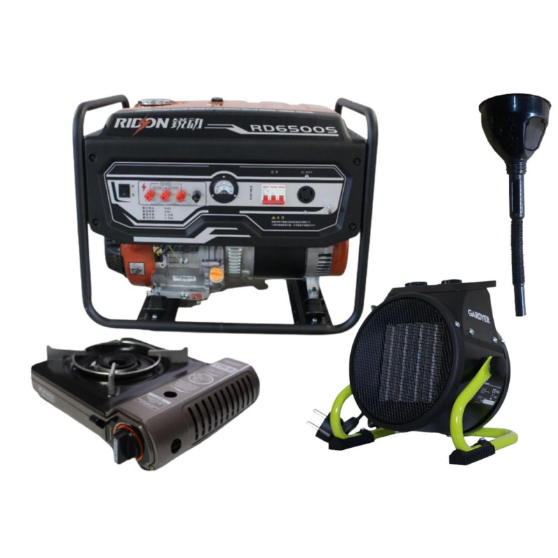 Бензиновий генератор EF Power RD6500S 5.5 кВт + газова плита Orcamp CK-505 + обігрівач Gardyer HE2000 2 кВт