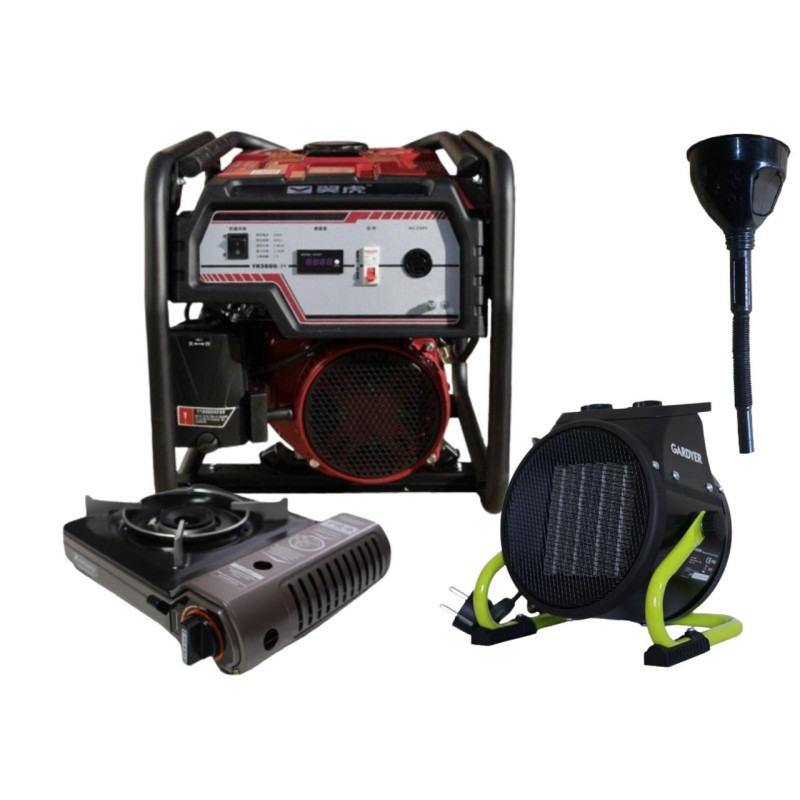 Бензиновий генератор EF Power YH3600-IV 3 кВт + газова плитка Orcamp CK-505 + обігрівач Gardyer HE2000 2 кВт
