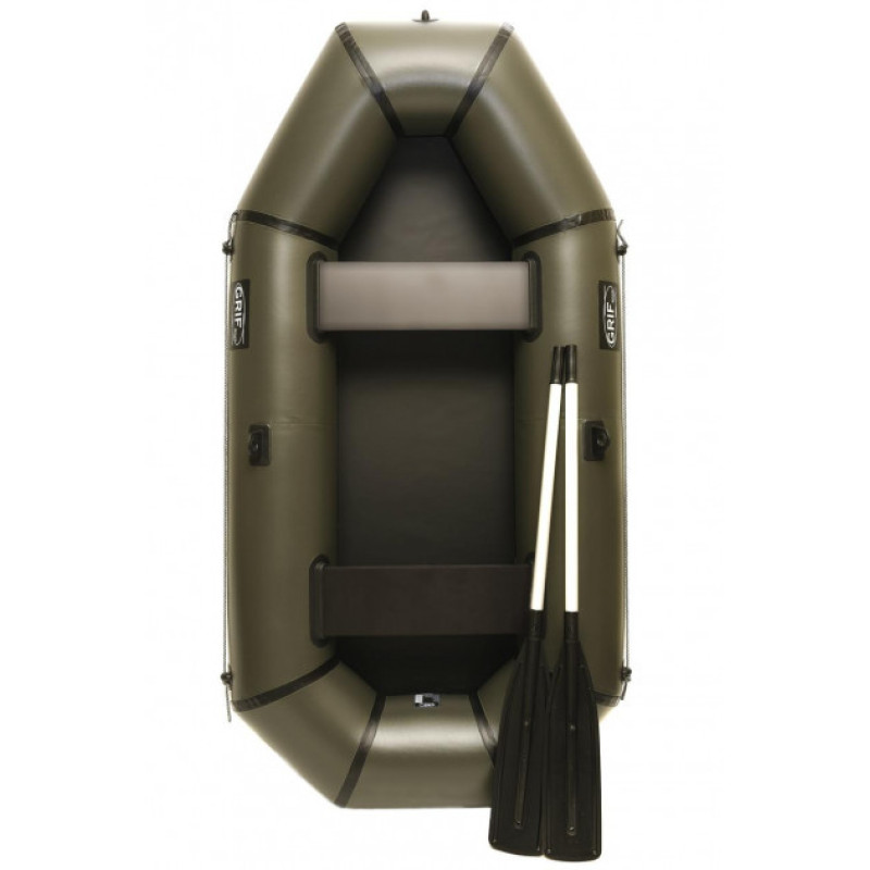 Надувна лодка ПВХ GRIF boat GL-240 двомісна армований ПВХ вантажопідйомність 215 кг комплект з насосом і веслами