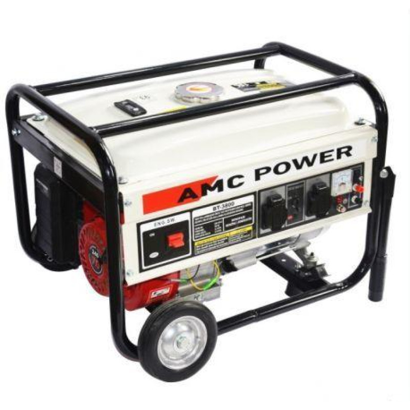 Бензиновий генератор AMC POWER BT-3800 2.3 кВт ручний запуск 2 роз'єми 16 А максимальна потужність 2.8 кВт