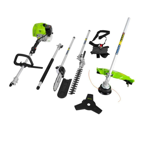 Садовий комплект Zipper ZI-GPS252 2-тактний бензиновий мотор 1450 Вт об'єм 51.7 см³ три насадки