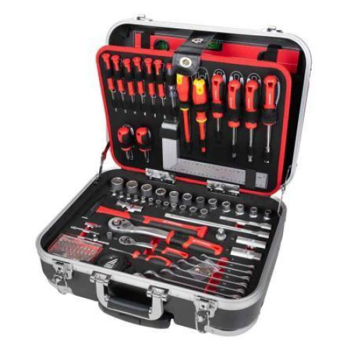 Ящик інструментів Holzmann WZK167PRO 167 предметів ударостійкий пластиковий компактні розміри 490х370х200 мм