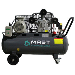 Поршневий компресор MAST TA65/100L 400V 12.5BAR продуктивність 420 л/хв бак 100 л мідна обмотка