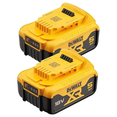 Набір акумуляторних батарей DeWALT DCB184P2 ємність 5 Aг вага 1.3 кг Li-Ion 18 В XR 2 шт