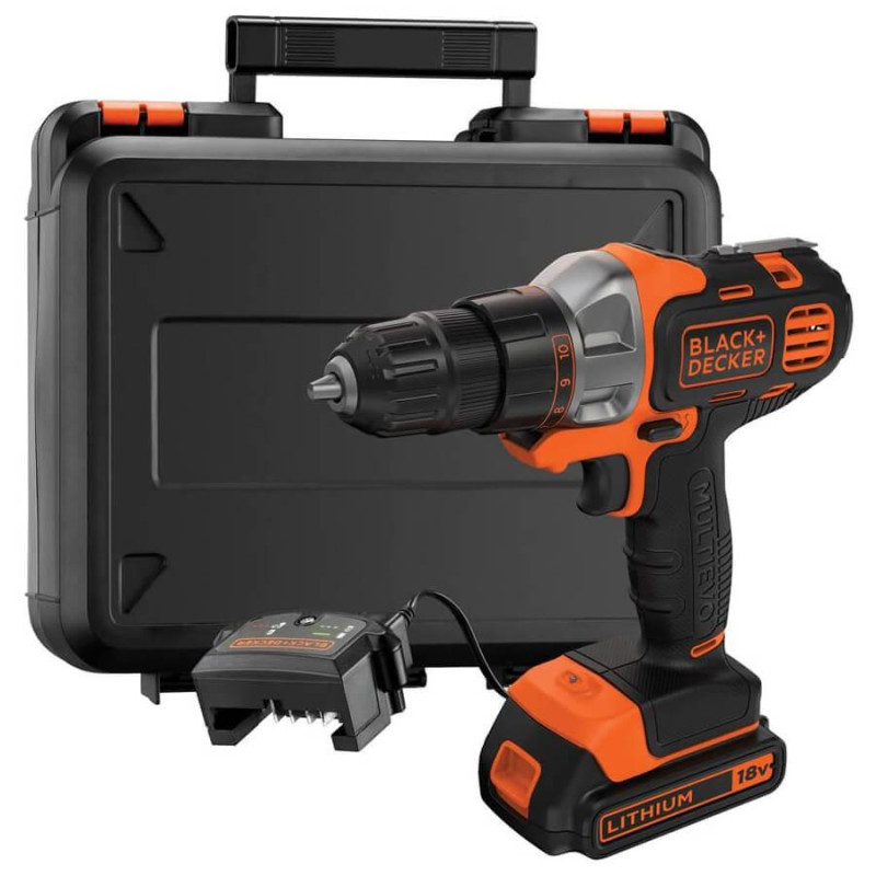Акумуляторний багатофункціональний інструмент BLACK+DECKER MT218K 18 В 1.5 Аг 20.9 Нм легка вага 1.46 кг