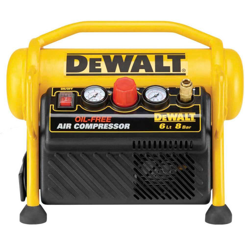 Компресор повітряний DeWALT DPC6MRC безмасляний 1.1 кВт 6 л об'єм ресивера максимальний тиск 8 бар