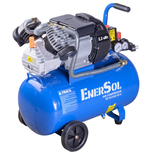 Компресор повітряний поршневий EnerSol ES-AC350-50-2 потужність 2.2 кВт об’єм ресивера 50 л максимальний тиск 8 Бар