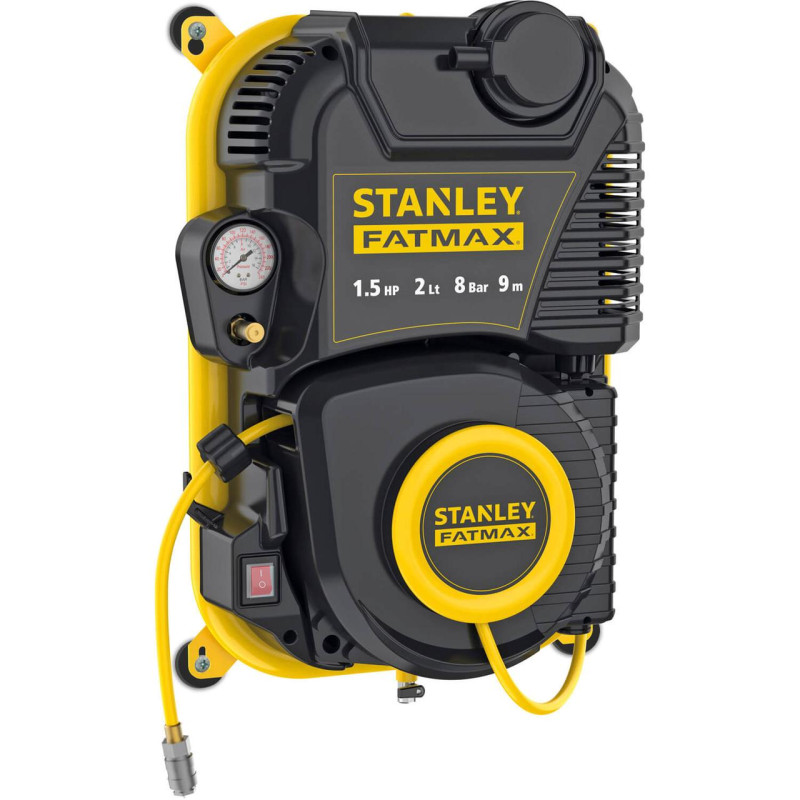 Компресор повітряний безмасляний STANLEY FMXCMD152WE потужність 1.1 кВт об'єм ресивера 2 л максимальний тиск 8 Бар