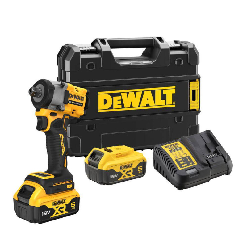 Гайкокрут ударний DeWALT DCF922P2T безщітковий 610 Нм 1.1 кг 18V 5 Аг 2 швидкості LED підсвічування