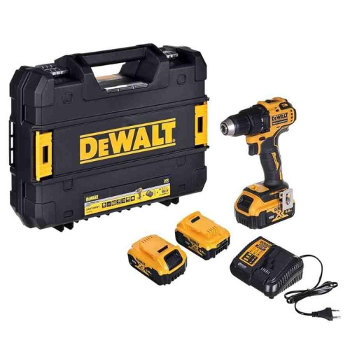 Дриль-шуруповерт DeWALT DCD708P3T акумуляторний 18 В 5 Аг безщітковий крутний момент 65 Нм компактний 160 мм