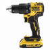 Дриль-шурупокрут DeWALT DCD709D2T акумуляторний 18 В 2 Аг безщітковий 65 Нм компактний 1.2 кг