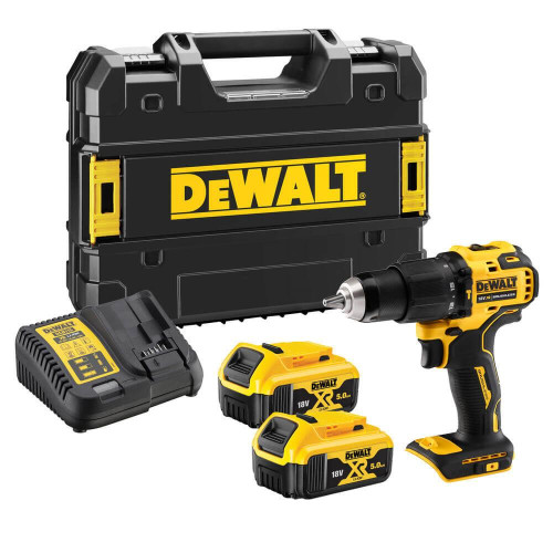 Дриль-шурупокрут DeWALT DCD709P2T 18 В 5 Аг безщітковий ударний 65 Нм 1.2 кг компактний з зарядним пристроєм