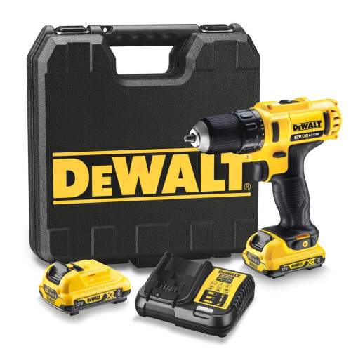 Дриль-шурупокрут DeWALT DCD710D2 акумуляторний 12 В крутний момент 24 Нм вага 1.1 кг дві швидкості
