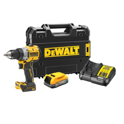 Дриль-шуруповерт DeWALT DCD800E1T безщітковий 18 В 1.7 Ач 90 Нм 1.28 кг з електронним регулюванням швидкості