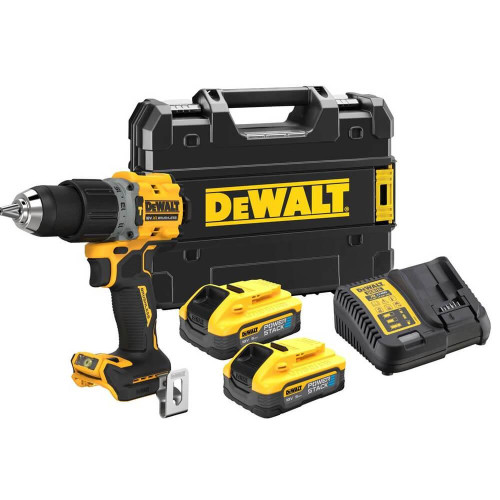 Дриль-шурупокрут DeWALT DCD805H2T акумуляторний 18 В 5 Ач безщітковий 90 Нм 1.34 кг з ударом