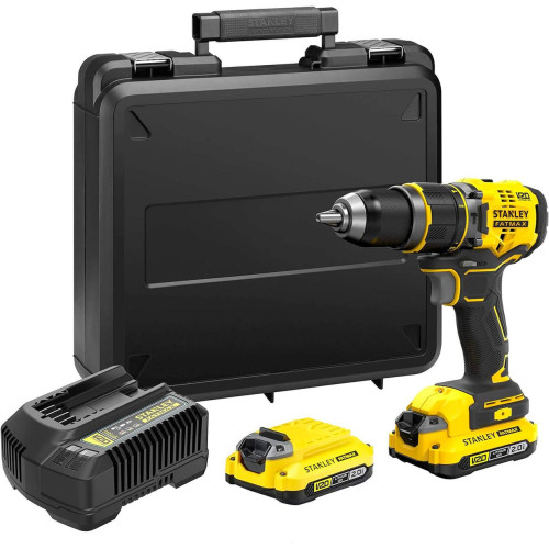 Дриль-шурупокрут STANLEY FATMAX SFMCD721D2K ударний безщітковий 2 акумулятори 2.0 Аг 80 Нм 35700 уд/хв