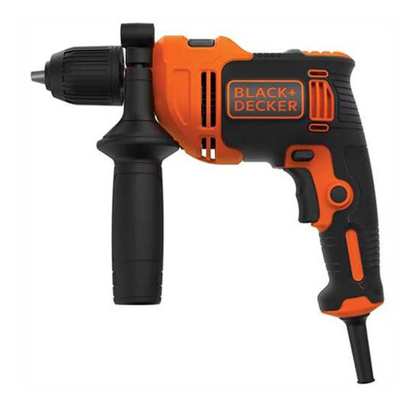 Дриль мережевий ударний BLACK+DECKER BEH550K потужність 550 Вт вага 2.07 кг бічна рукоятка швидкозатискний патрон