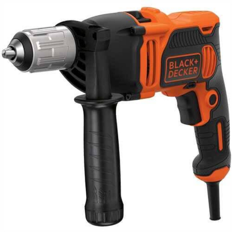 Дриль мережевий ударний BLACK+DECKER BEH850K потужність 850 Вт вага 3.25 кг бічна рукоятка 6 свердел