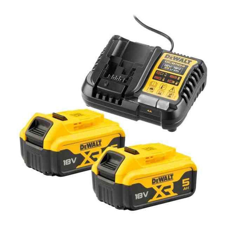 Зарядний пристрій DeWALT DCB1104P2 сумісний з батареями 10.8 12 18 В XR Li-Ion вага 0.5 кг час зарядки 75 хв