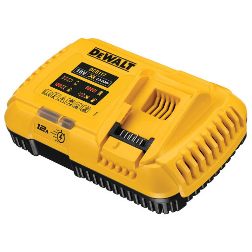 Зарядний пристрій DeWALT DCB117 Li-Ion 18 В 54 В XR вага 1 кг струм зарядки 12 А діагностика зі світлодіодною індикацією