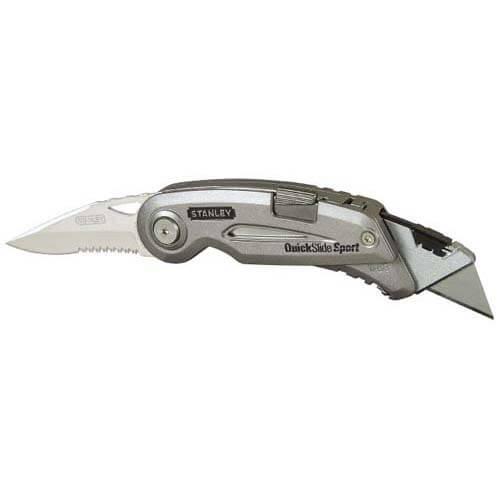 Складаний ніж STANLEY QUICKSLIDE SPORT UTILITY KNIFE 0-10-813 довжина леза 75 мм металевий корпус з двома лезами