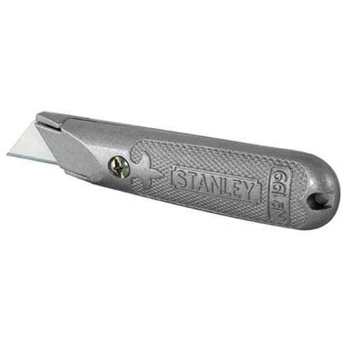 Ніж STANLEY 2-10-199 140 мм фіксоване лезо металевий корпус оздоблювальних робіт зберігання лез в рукоятці