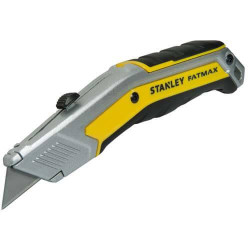 Ніж STANLEY FATMAX EXO RETRACTABLE 190 мм з висувним трапецевидним лезом металевий корпус ергономічний дизайн Ніж STANLEY FATMAX EXO RETRACTABLE 190 мм з висувним трапецевидним лезом металевий корпус ергономічний дизайн