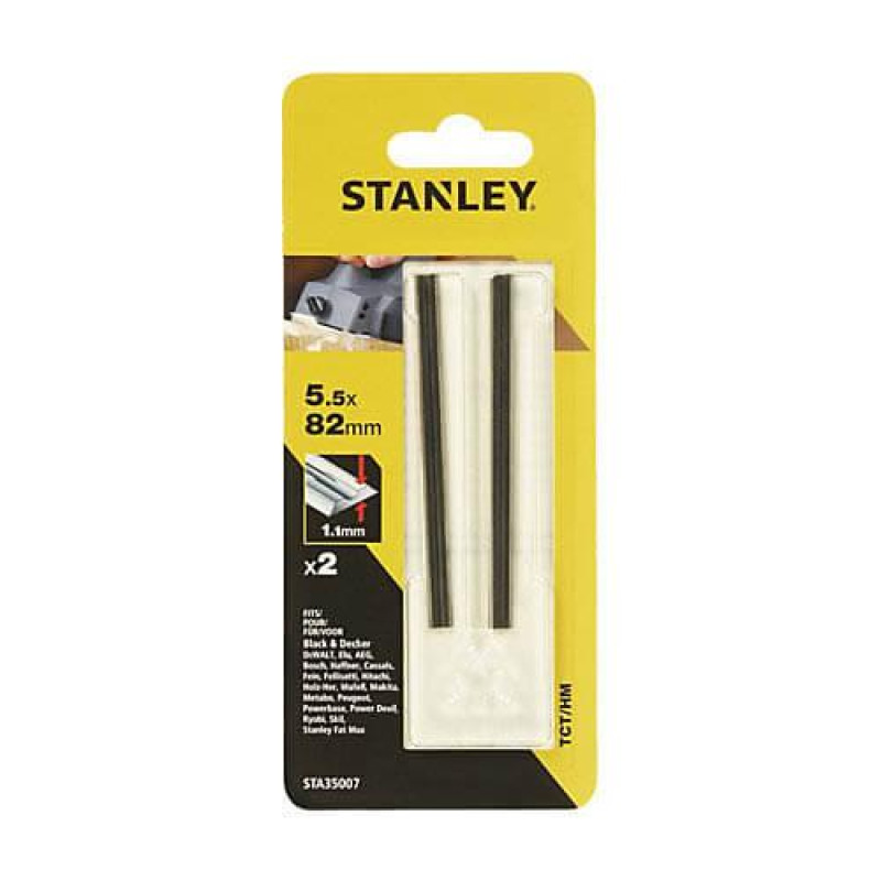 Ножі для рубанка STANLEY KW712 STA35007 загальна довжина 82 мм комплектація 2 шт. високоякісні матеріали