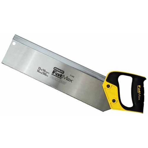Ножівка STANLEY FatMax 350 мм 13 tpi для точного пиляння деревини з ергономічною ручкою та обушком