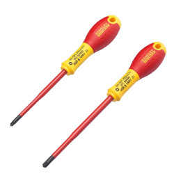 Ізольовані викрутки STANLEY FatMax VDE 1000V 2 предмета Pz1 100 мм Pz2 125 мм професійні для електриків Ізольовані викрутки STANLEY FatMax VDE 1000V 2 предмета Pz1 100 мм Pz2 125 мм професійні для електриків